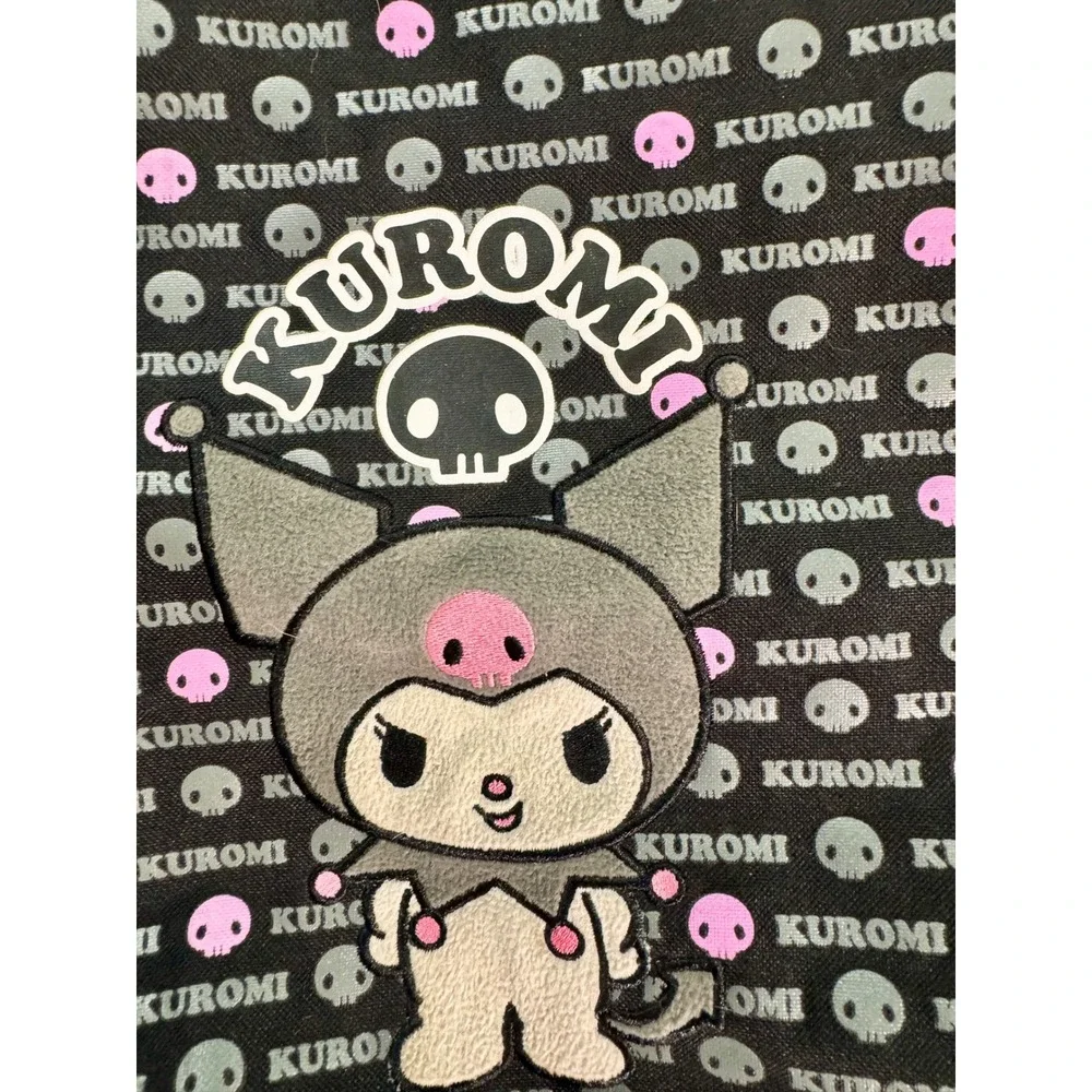 Sanrio‎ Kuromi Vintage 2010 Black Canvas Tote Bag Skull Print Starpoint FABNY